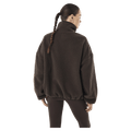 Back view of P.E Nation Rotate Quarter Zip - Womens in colour Coffee.