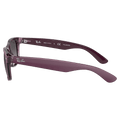 Side view of the Ray-Ban New Wayfarer Sunglasses in Matte Violet, Grey Gradiant lens, unisex model