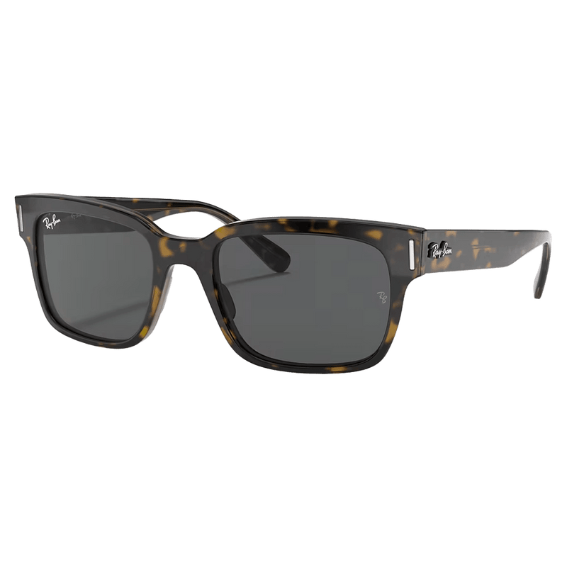 Main view of the RayBan Jeffery Sunglasses in Havana On Transparent Brown, Dark Grey lens, unisex model