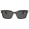Front view of the RayBan Jeffery Sunglasses in Havana On Transparent Brown, Dark Grey lens, unisex model