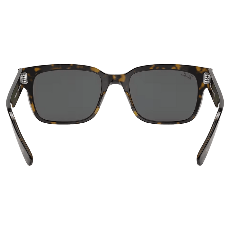 Back view of the RayBan Jeffery Sunglasses in Havana On Transparent Brown, Dark Grey lens, unisex model