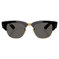 Front view of the RayBan Mega Clubmaster Sunglasses in Black on Gold, Ultra Black lens, unisex model