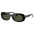 Main view of the RayBan RB2221 Sunglasses in Black, Green lens, unisex model