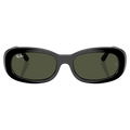 Front view of the RayBan RB2221 Sunglasses in Black, Green lens, unisex model