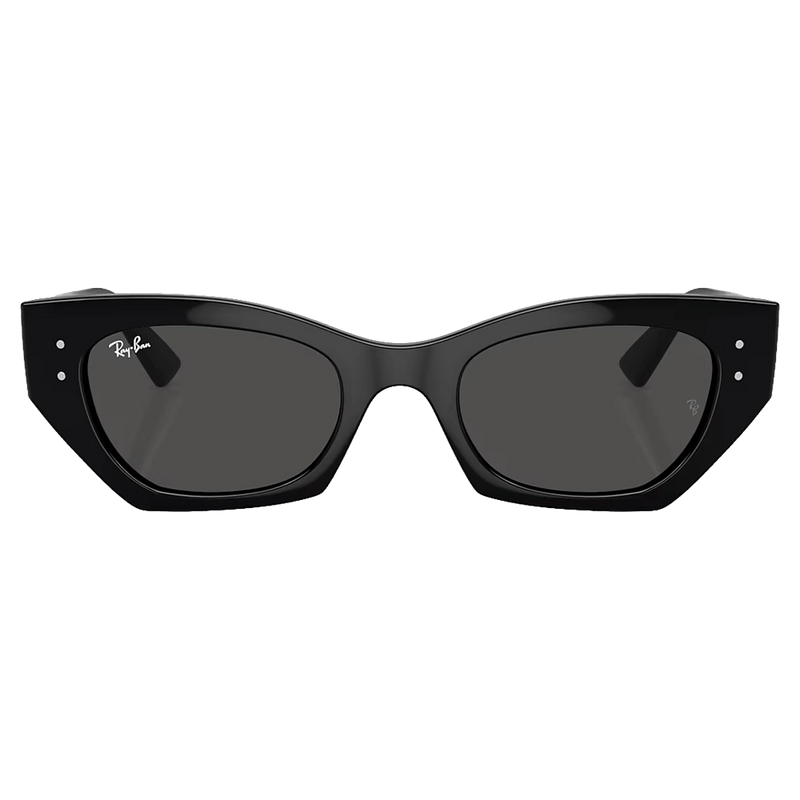 Front view of the RayBan Zena Sunglasses in Black colourway, unisex model