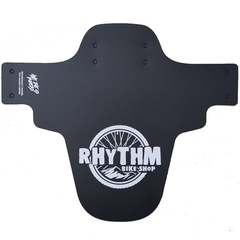 Rhythm logo black mud guard or fender.