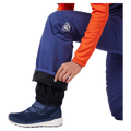 Gaiter view of the Rossignol BLACKSIDE Pants in FUTURE BLUE colourway, women model