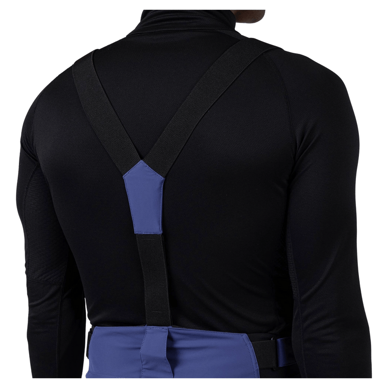 Strap view of the Rossignol Blackside 2.0 Pants in FUTURE BLUE colourway, men model