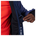 Media pocket view of the Rossignol Blackside 2.0 Jacket in FUTURE BLUE colourway, men model