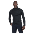 Front view of the Rossignol Blackside Half-Zip Fleece Top in Black colourway, men model