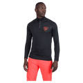 Front view of the Rossignol CLASSIQUE 1/2 ZIP Baselayer in Black colourway, men model