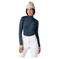 Front view of the Rossignol CLASSIQUE Half ZIP Baselayer in DARK NAVY colourway, women model