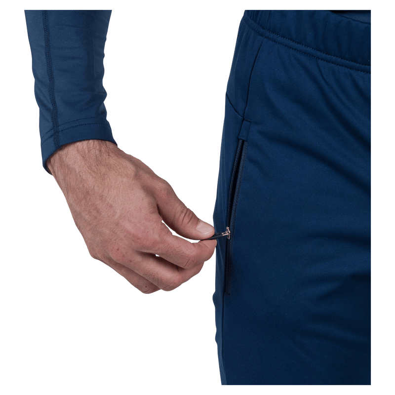 Pocket view of the Rossignol Genetys Pants in Dark Navy colourway, unisex model