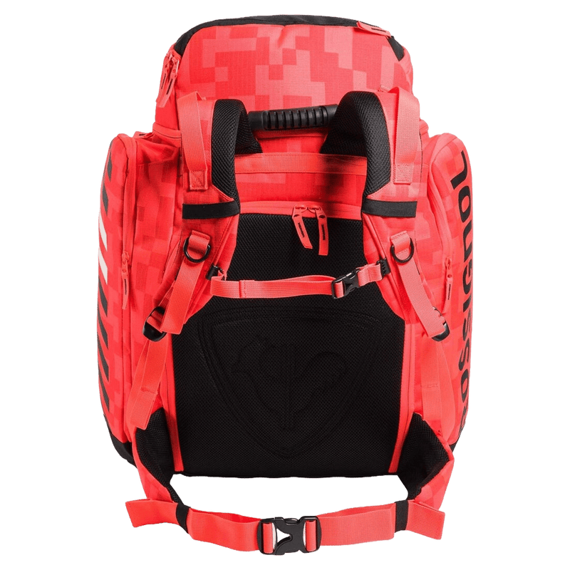 Back view of the Rossignol Hero Athletes Bag in Hot Red colourway, unisex's model