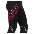 Side view of the Rossignol Infini Compression Race Tights in Neon Red colourway, men model