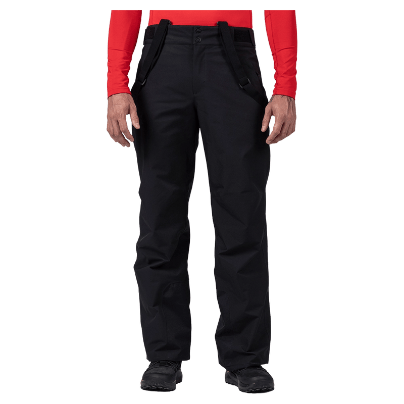 Front view of the Rossignol Insulated Ski Pants in BLACK colourway, men model