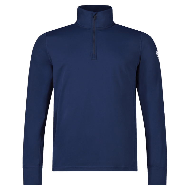 Main view of the Rossignol MID LAYER STRETCH HZ Fleece Top in Dark Navy colourway, men model