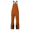 Main view of the Rossignol Outerlimits Insulated Bib in DEEP CARAMEL colourway, women model