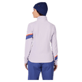 Back view of the Rossignol Strawpile Full-Zip Fleece Jacket in GALACTIC LILAC colourway, women model