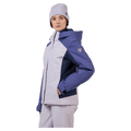 Side view of the Rossignol VELIKA INSULATED Jacket in GALACTIC LILAC colourway, women model