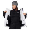 Open jacket view of the Rossignol VELIKA INSULATED Jacket in WHITE colourway, women model