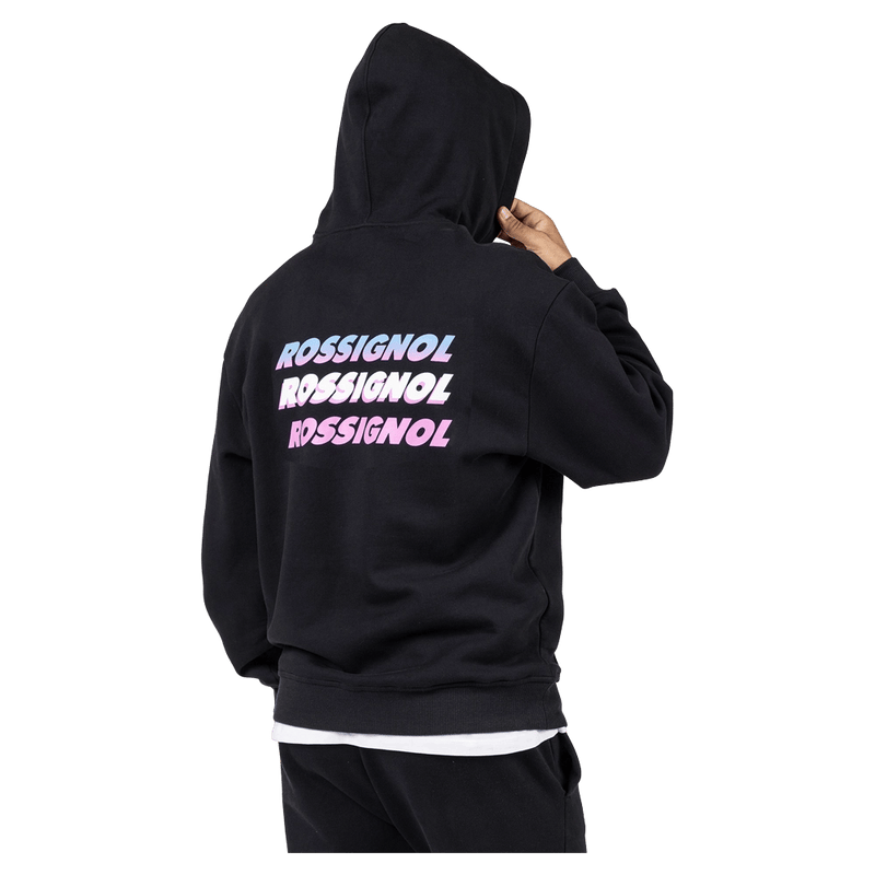 Back view of the Rossignol WATERFALL H RELAX Jumper in Balck colourway, men model