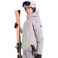 View of women in Roxy Wild Twist Snowboard Jacket - Womens in colour Nirvana.