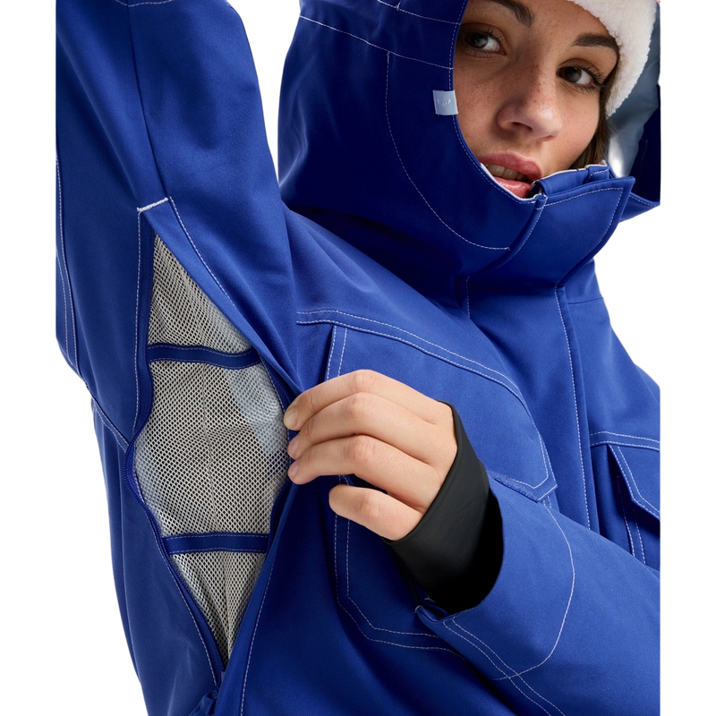 Detail image of the Chloe Kim Snowboard Jacket - Womens in Dazzling Blue