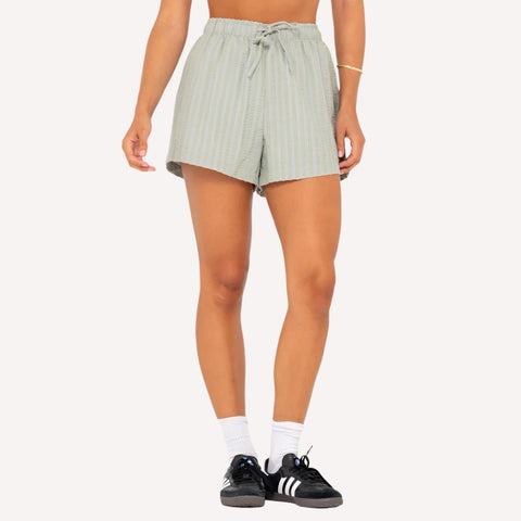 Stripy Girl Lounge Linen Short - Womens