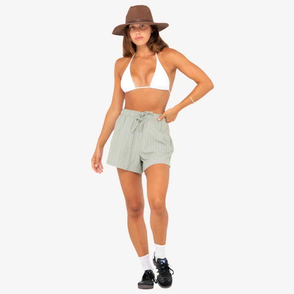 Stripy Girl Lounge Linen Short - Womens