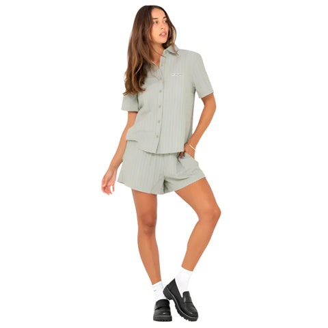 Stripy Girl Short Sleeve Shirt - Womens