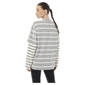 Back view of P.E Nation Spark LS Tee - Womens in colour Grey Marle Stripe.
