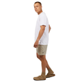Side image of the Stripe Linen Shorts Mens in Tan