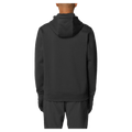 Back view of the Salomon Chest Logo Hoodie in Deep Black colourway, unisex model