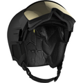 Open view of Salomon Driver Pro Sigma Visor Helmet in Black colour, featuring MIPS protection, EPS4D, dial fit system, active ventilation and goggles included