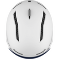 Top view of Salomon Driver Pro Sigma Visor Helmet in White colour, featuring MIPS protection, EPS4D, dial fit system, active ventilation and goggles included