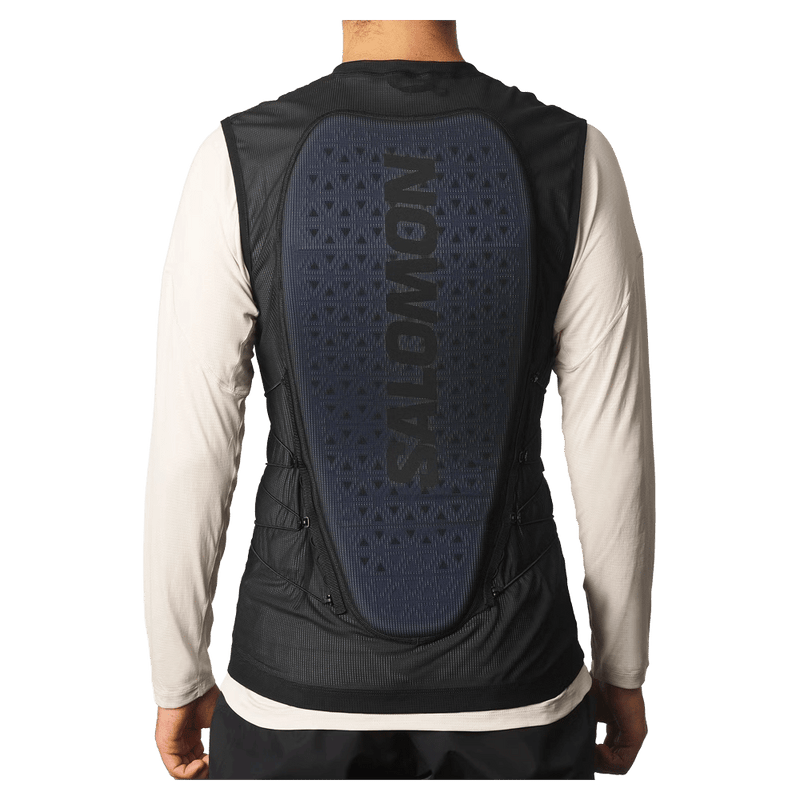 Back view of the Salomon Flexcell Pro Back Protection in Black colourway, unisex model
