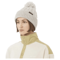 Worm view of the Salomon Ivy Beanie in Whisper White colourway, women model