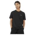 Front view of the Salomon Logo Rx Tee in Deep Black colourway, unisex model