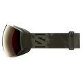 Side view of the Salomon Radium Pro Goggles in Olive Night, Sigma Gun Metal lens, unisex model