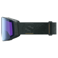 Side view of the Salomon Sentry Prime Photo Goggles in Green Gables, Sigma Photo Sky Blue lens, unisex model