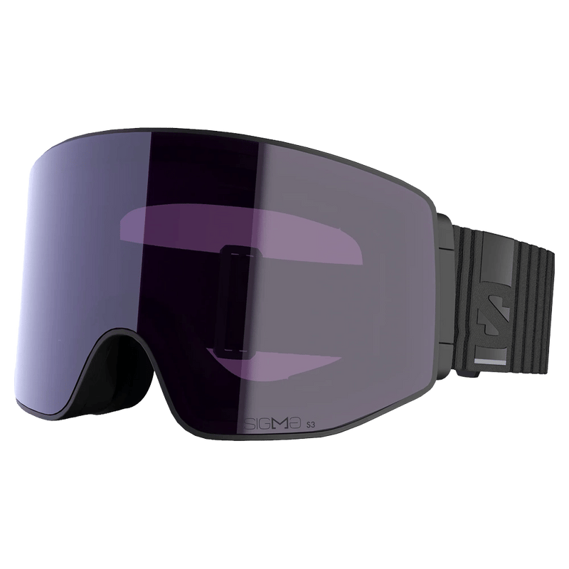 Main view of the Salomon Sentry Prime Goggles in Black, Sigma Sky Blue lens, unisex model