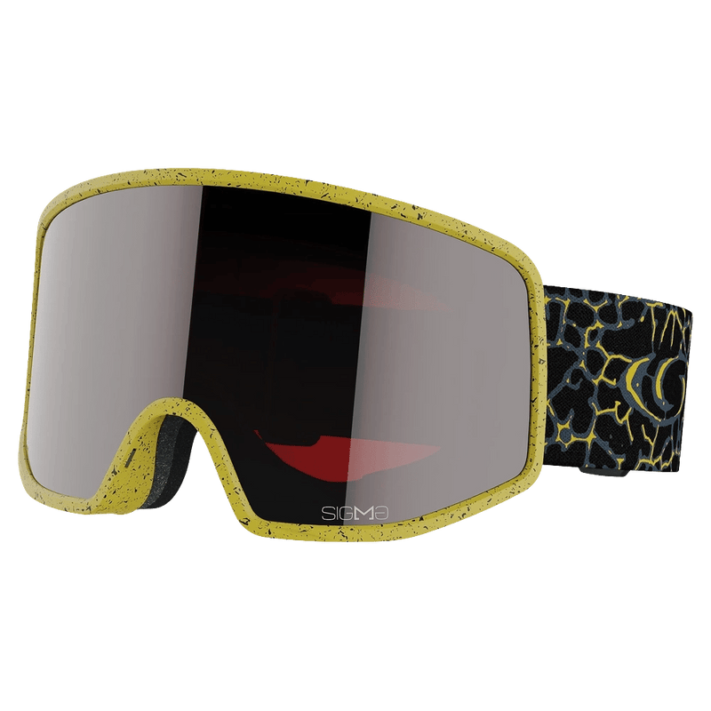 Main view of the Salomon Sentry Pro Goggles in Black Yellow, Sigma Emerald lens, unisex model