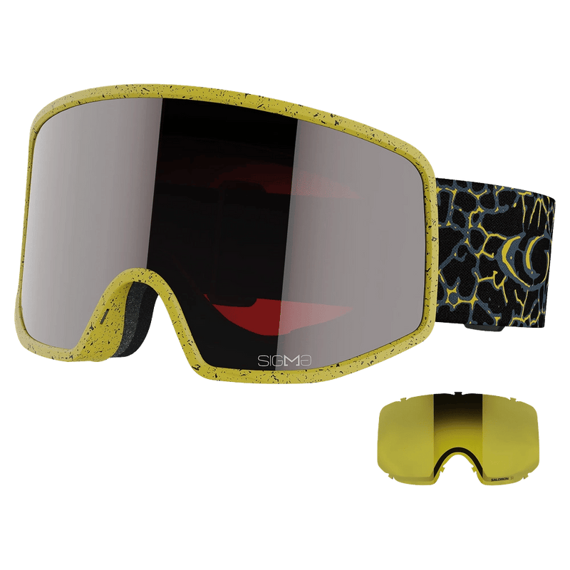Alternative view of the Salomon Sentry Pro Goggles in Black Yellow, Sigma Emerald lens, unisex model