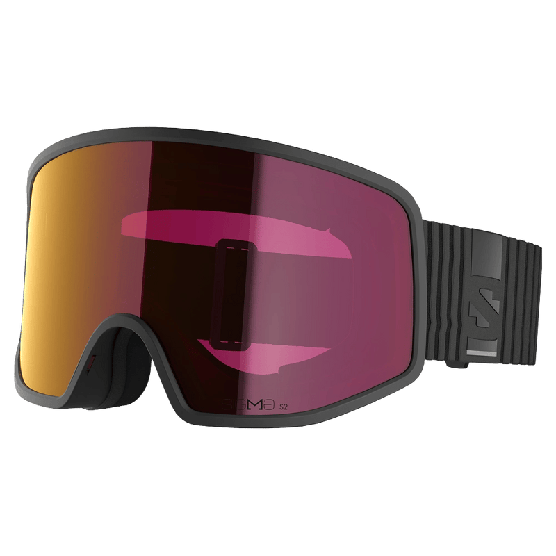 Main view of the Salomon Sentry Pro Goggles in Black, Sigma Poppy Red lens, unisex model