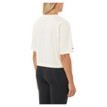 Back view of the Salomon Short SS Relaxed Tee in White colourway, women model