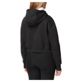 Back view of the Salomon Short Hoodie in Black colourway, women model