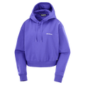 Main view of the Salomon Short Hoodie in Liberty colourway, women model