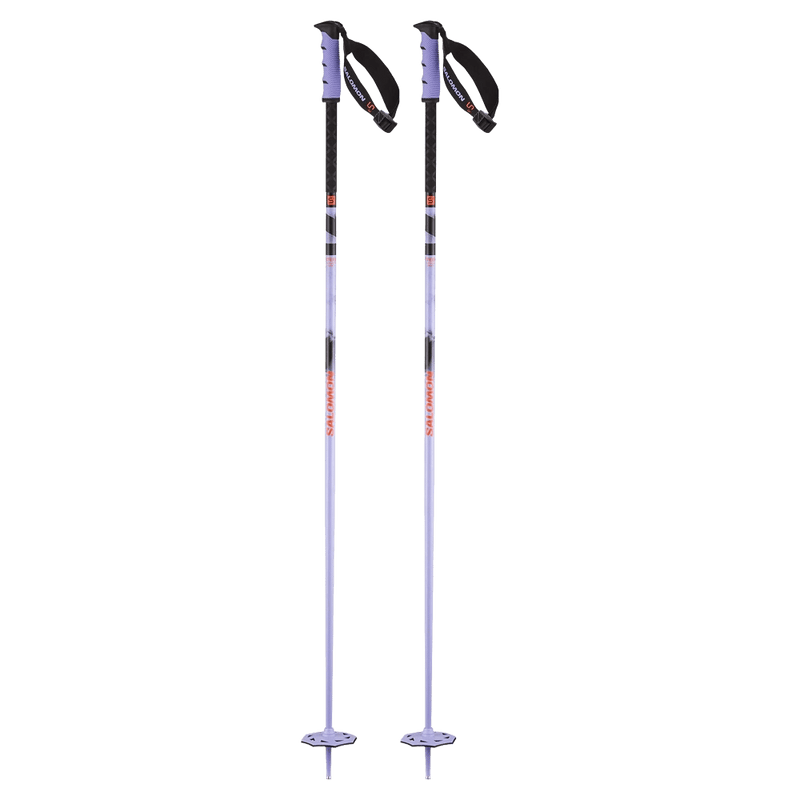 Main view of the Salomon Steep Pro S3 Ski Poles in Violet Tulip Black colourway, unisex model