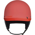 Front view of Sanbox Classic 1.0 Helmet in Vemillion colour, featuring removable goggle clip and ear pads